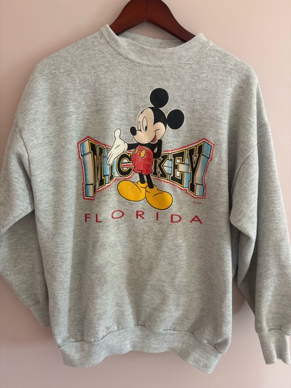 Vintage Disney Mickey Mouse Florida Grey Crewneck Sweatshirt